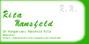 rita mansfeld business card